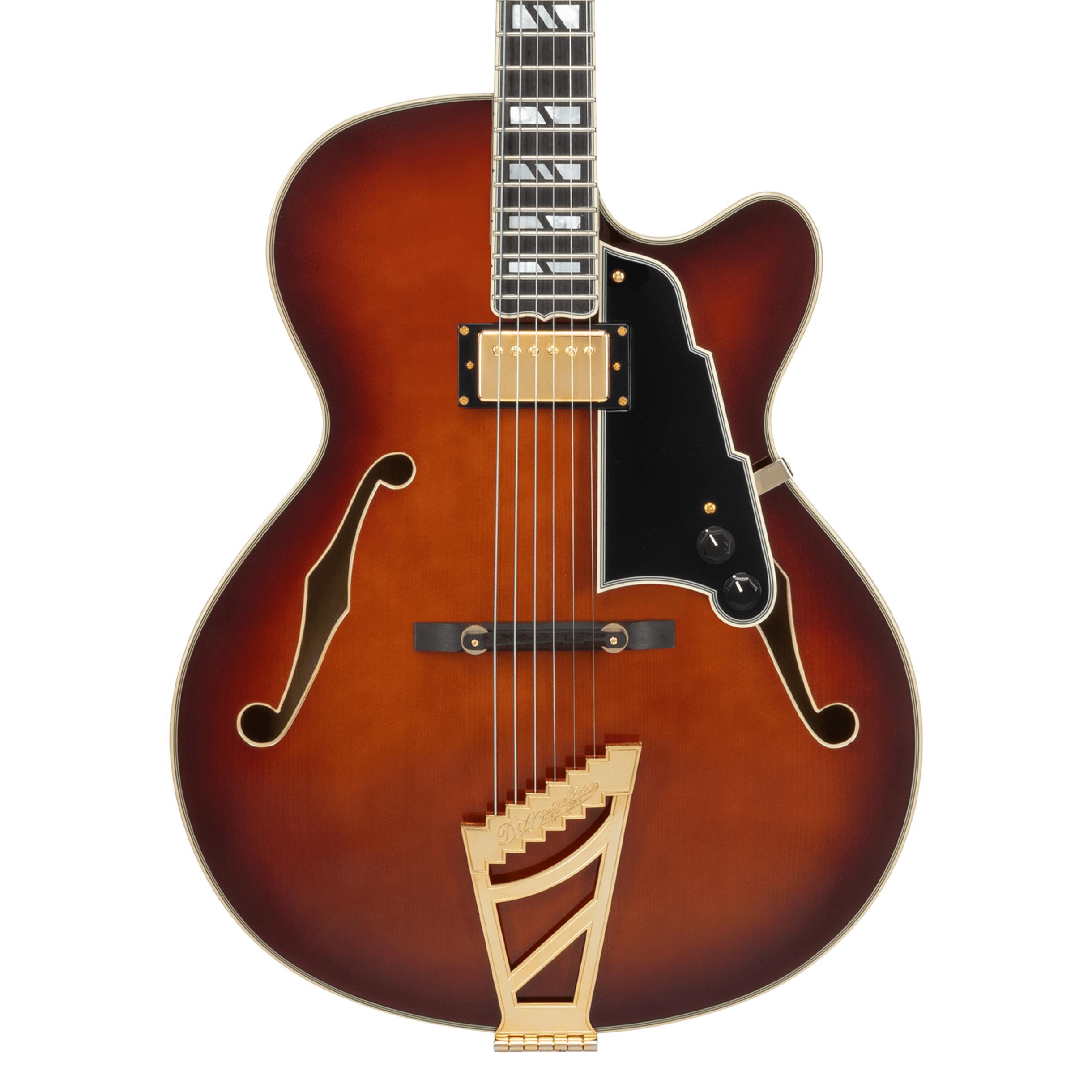 ギター Angelite WHALESTONE Classic Overdrive D'Angelico Excel 16 Archtop Electric Guitar In Amaretto Burst